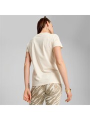 Puma White Womens ESS+ ANIMAL 100% Cotton T-Shirt - Image 2 of 6
