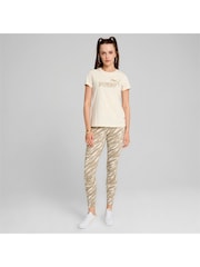 Puma White Womens ESS+ ANIMAL 100% Cotton T-Shirt - Image 3 of 6
