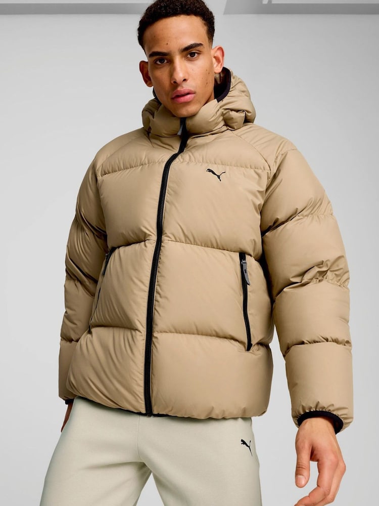 Puma Brown Mens Down Puffer Jacket - Image 1 of 6