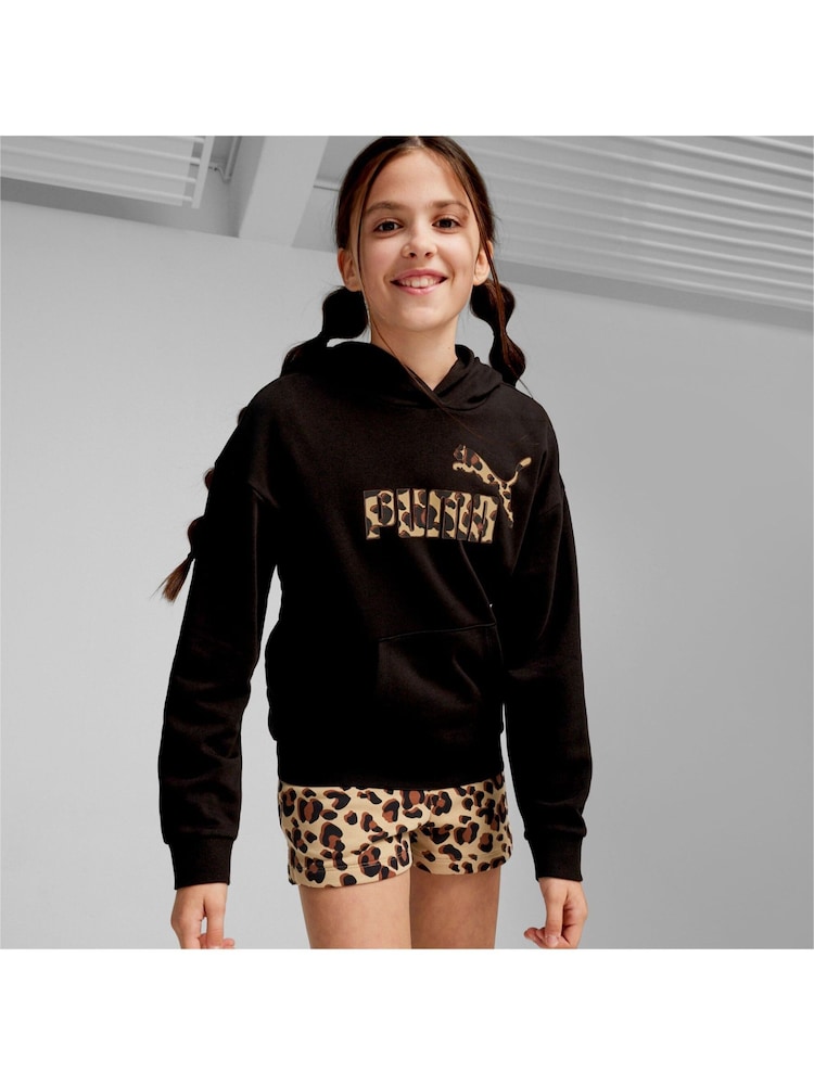 Puma Black Kids Girls ESS+ Animal Hoodie - Image 1 of 5