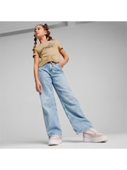 Puma Brown Kids Girls ESS+ ANIMAL Knotted 100% Cotton T-Shirt - Image 1 of 5