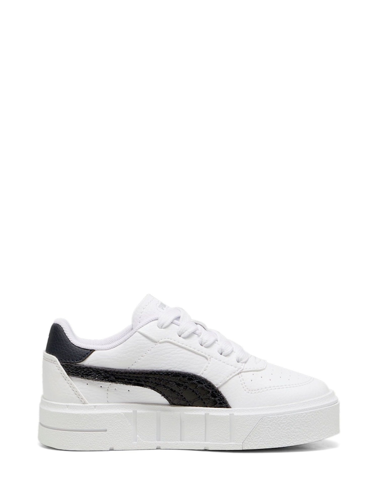 Puma White Black Kids Girls Cali Court Animal Print Sneakers - Image 1 of 6