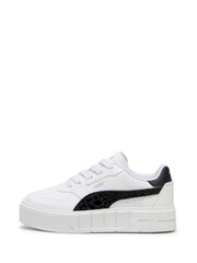 Puma White Black Kids Girls Cali Court Animal Print Sneakers - Image 2 of 6