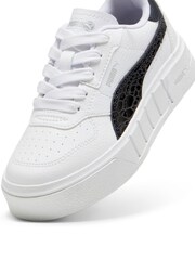 Puma White Black Kids Girls Cali Court Animal Print Sneakers - Image 5 of 6