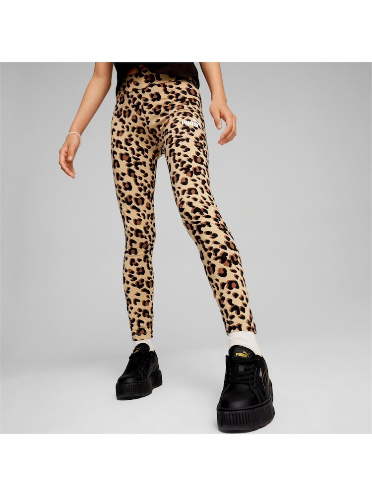 Puma Brown Kids Girls ESS+ ANIMAL Leggings - Image 1 of 5