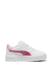 Puma White Kids Girls Cali Court Animal Print Sneakers - Image 1 of 6