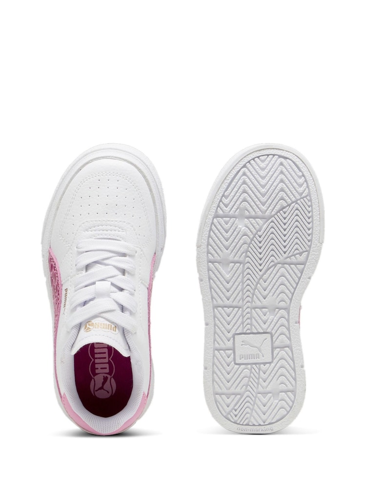 Puma White Kids Girls Cali Court Animal Print Sneakers - Image 6 of 6