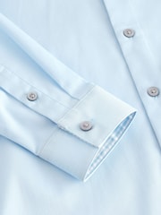 Light Blue Long Sleeve Long Sleeves Smart Trimmed Shirt (3-16yrs) - Image 3 of 4