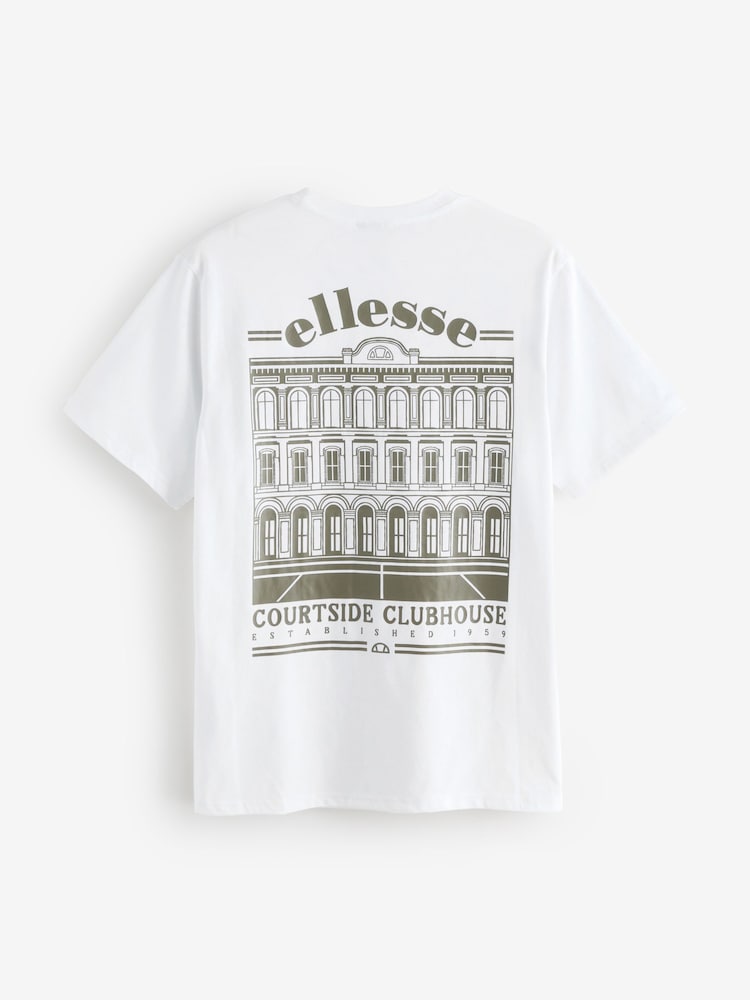 Ellesse Mens Courtside Club 100% Cotton T-Shirt - Image 2 of 2