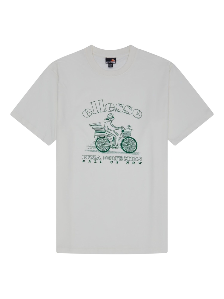 Ellesse Mens Mellino 100% Cotton White T-Shirt - Image 6 of 6