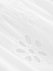 White Embroidered Tiered 100% Cotton Mini Dress - Image 7 of 8