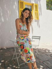Rosa/Laranja - Vestido de verão Midi Slip - Imagem 2 de 8