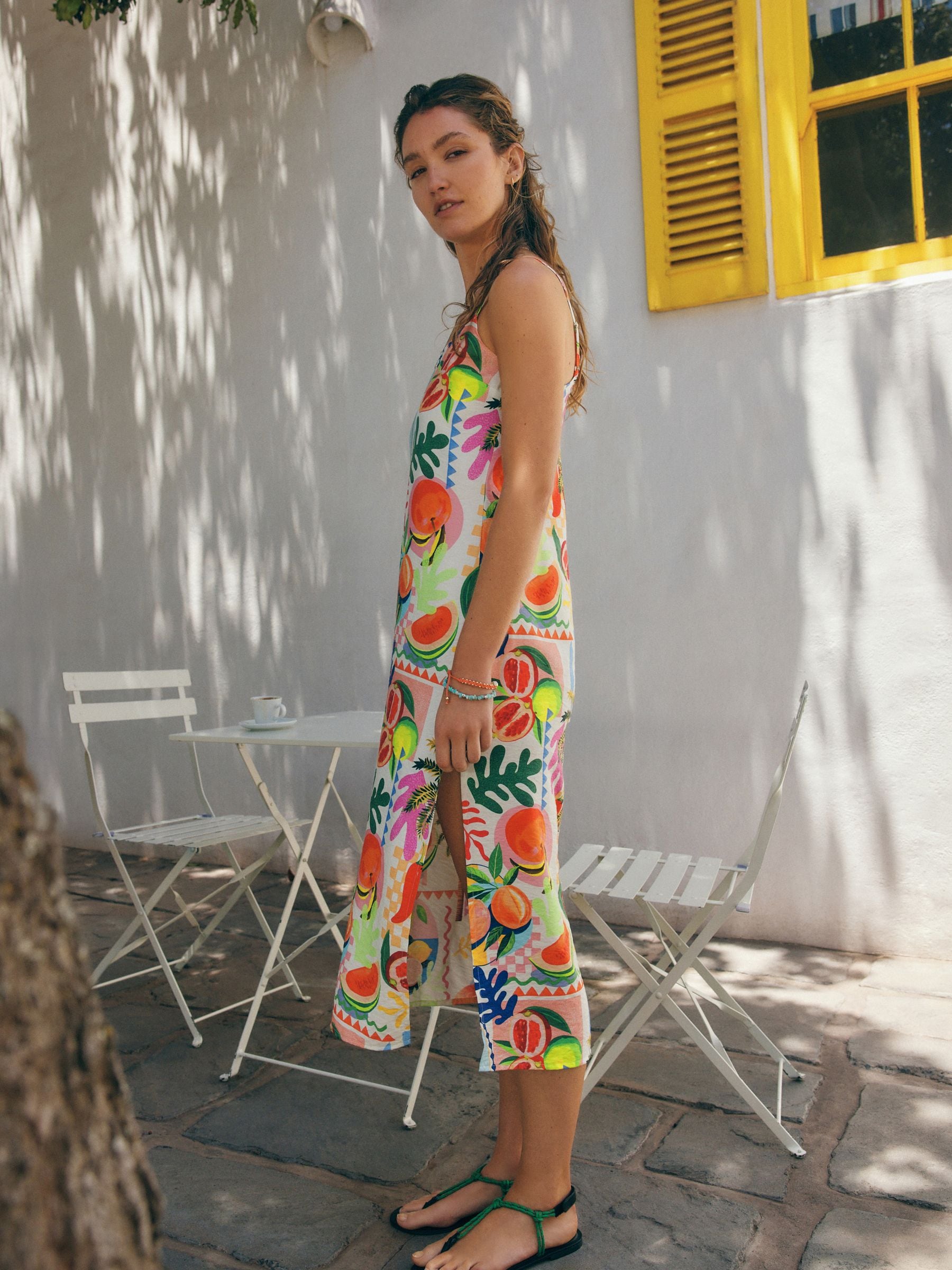 Buy Fruit Palm Print Midi Slip Summer Dress from Next USA