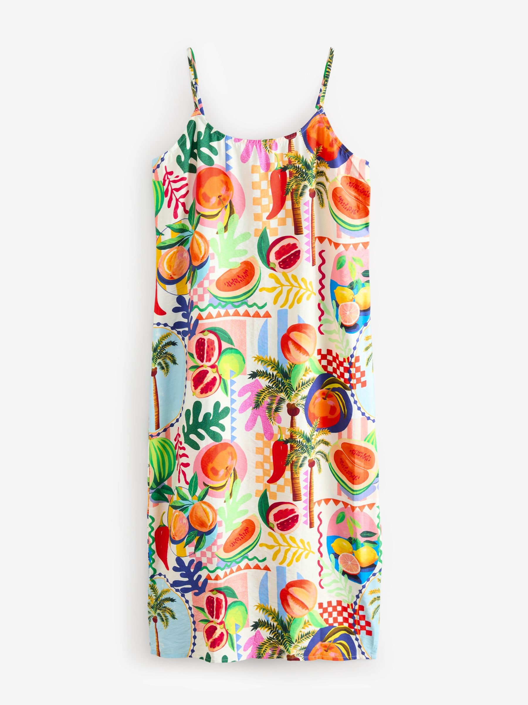 Buy Fruit Palm Print Midi Slip Summer Dress from Next Australia