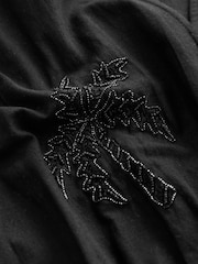 Black Sequin Palm Detail Playsuit - Image 6 of 7