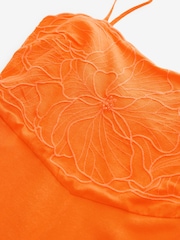 Orange Cornelli Wide Leg Jumpsuit With Linen - Image 6 of 7