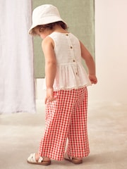 Red/White Gingham 100% Cotton Blouse and Trousers Co-ord Set (3mths-8yrs) - Image 4 of 9