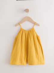 Ochre Yellow Giraffe 100% Cotton Playsuit (3mths-10yrs) - Image 5 of 5