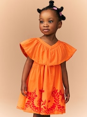 Orange Embroidered Summer Dress (3mths-10yrs) - Image 1 of 8