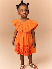 Orange Embroidered Summer Dress (3mths-10yrs) - Image 2 of 8