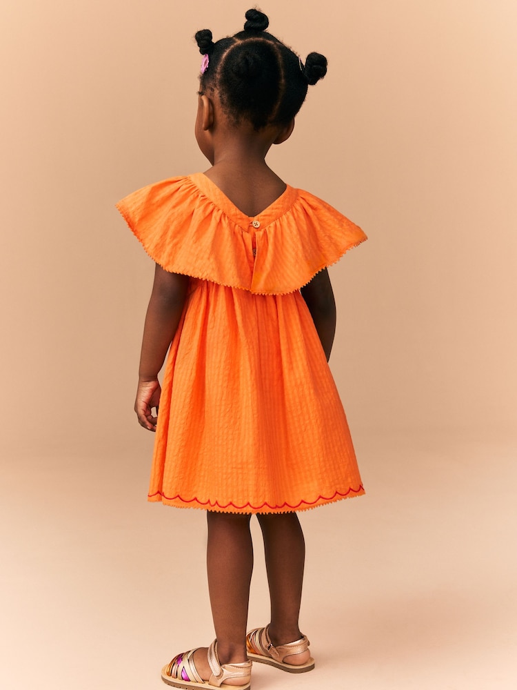Orange Embroidered Summer Dress (3mths-10yrs)