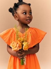 Orange Embroidered Summer Dress (3mths-10yrs) - Image 4 of 8