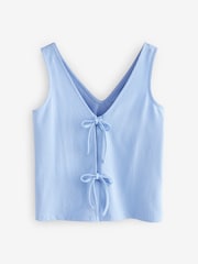 Blue Textured Tie Vest Short Set Pyjamas - Image 13 of 16