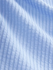 Blue Textured Tie Vest Short Set Pyjamas - Image 16 of 16