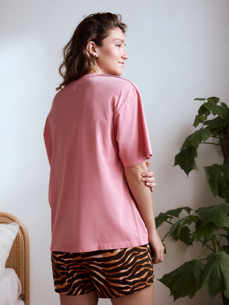Pink Strawberry 100% Cotton Graphic Short Sleeve Pyjamas - Image 3 of 8