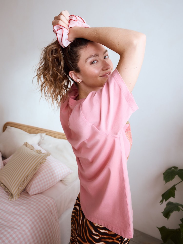 Pink Strawberry 100% Cotton Graphic Short Sleeve Pyjamas - Image 7 of 8