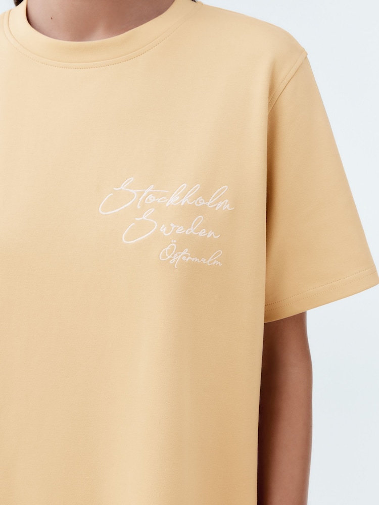 Butter Yellow Heavyweight Short Sleeve Crew Neck T-Shirt - Image 5 of 8