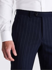 MOSS Blue Tailored Fit Stripe Performance Trousers - Image 3 of 3