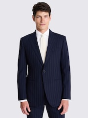 MOSS Blue Tailored Fit Stripe Performance Jacket - Image 2 of 6