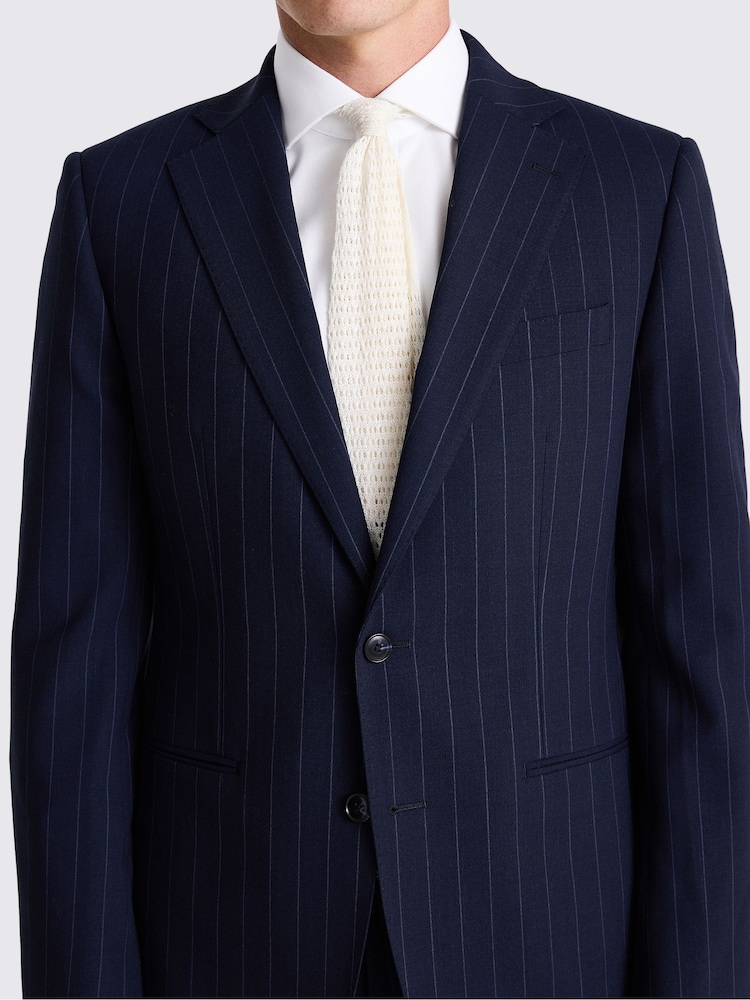 MOSS Blue Tailored Fit Stripe Performance Jacket - Image 6 of 6