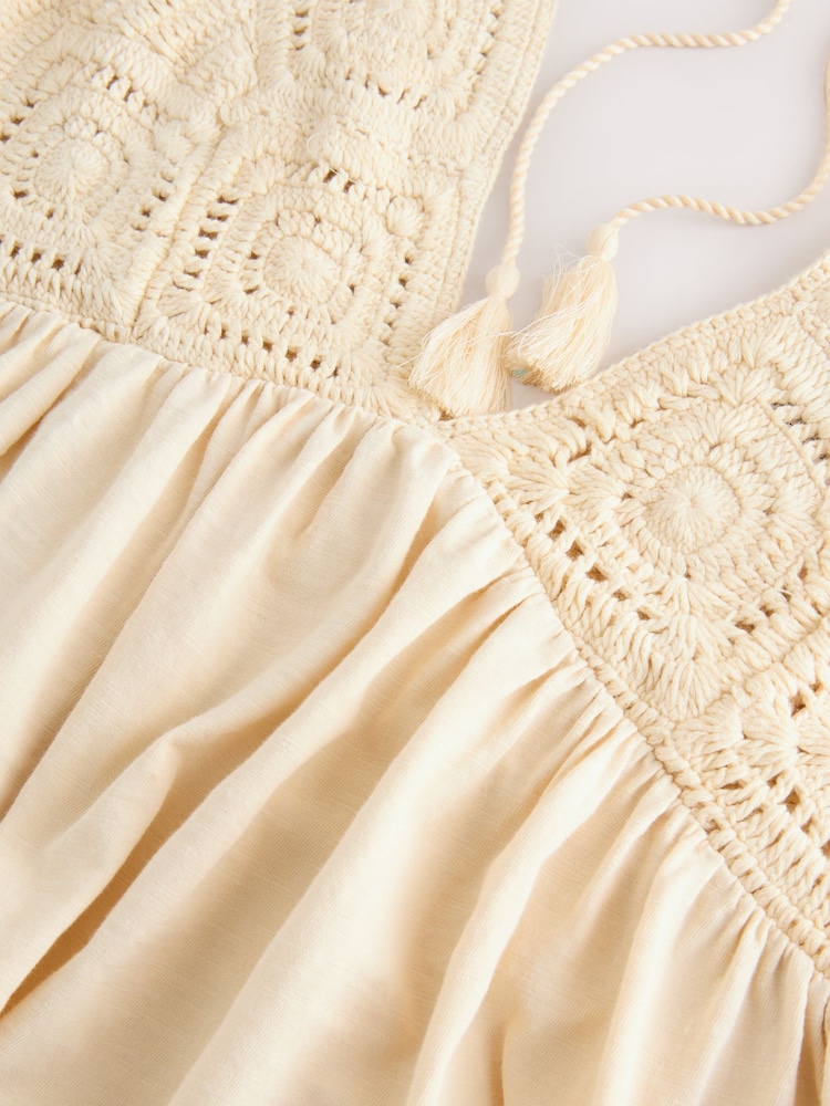 Buy Cream Crochet Mix Mini Dress from Next USA Buy Cream Crochet Mix Mini Dress from Next USA