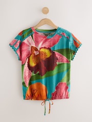 Kew Collection Turquoise Blue - Short Sleeve Bubblehem T-Shirt - Imagen 4 de 6