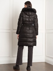 Seraphine Belted Puffer Maternity Black Coat - Image 4 of 5