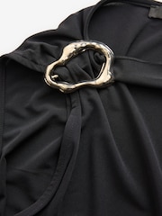 Black Asymetric Drape Hardware Top - Image 7 of 7