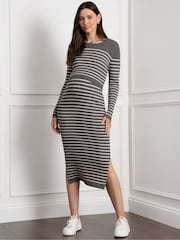 Seraphine Grey Layered Knitted Maternity Dress - Image 2 of 7