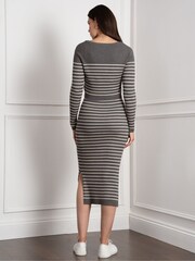 Seraphine Grey Layered Knitted Maternity Dress - Image 4 of 7