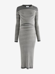 Seraphine Grey Layered Knitted Maternity Dress - Image 6 of 7