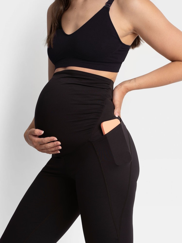 Seraphine Maternity Bootleg Black Leggings - Image 3 of 6