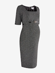 Seraphine A-Line Tweed Maternity Black Dress - Image 7 of 7