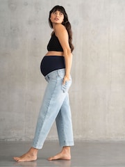 Seraphine Blue Maternity Cropped Straight Leg Jeans - Image 2 of 4
