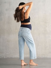 Seraphine Blue Maternity Cropped Straight Leg Jeans - Image 3 of 4