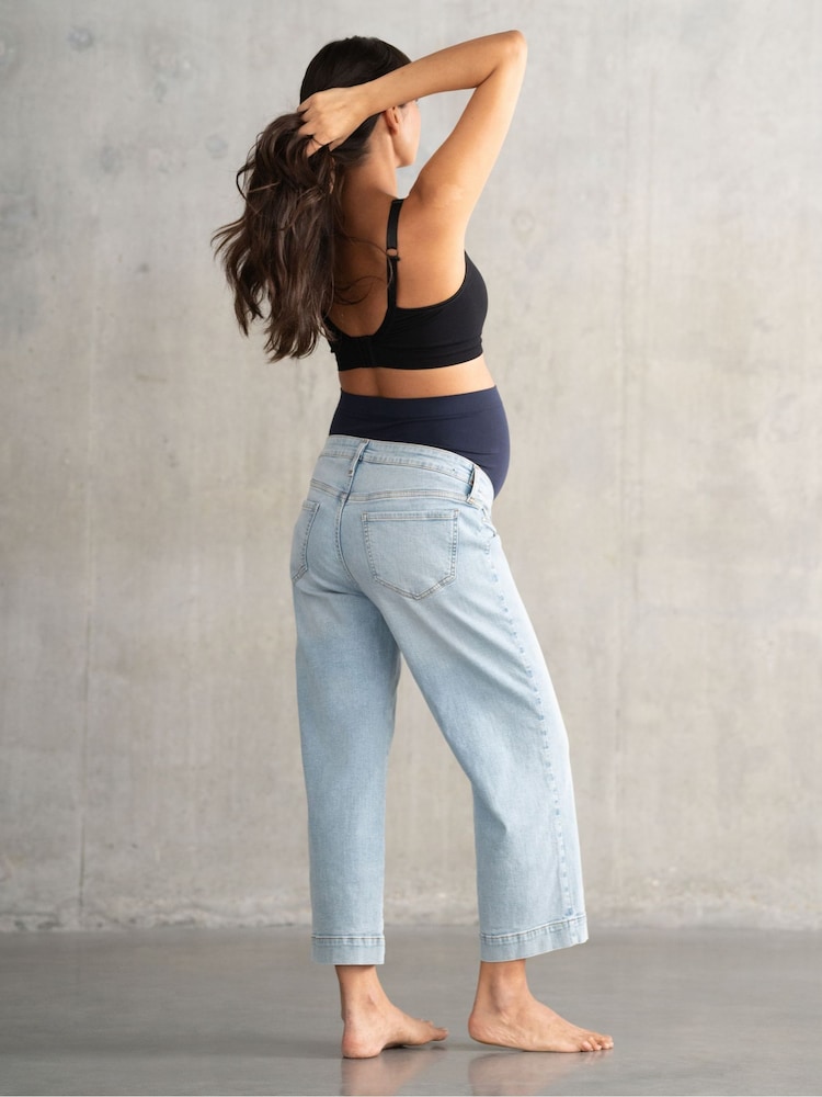Seraphine Blue Maternity Cropped Straight Leg Jeans - Image 3 of 4