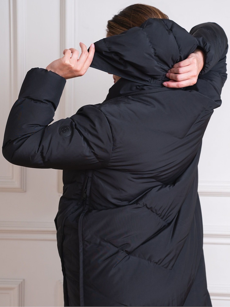 Seraphine Long Chevron Puffer Maternity Black Coat - Image 7 of 7 Seraphine Long Chevron Puffer Maternity Black Coat - Image 7 of 7