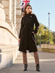 Friends Like These Black Funnel Wrap Coat - Image 1 of 5