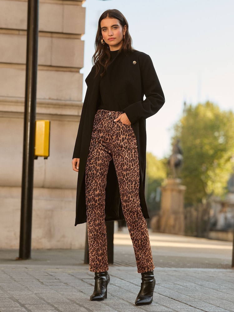 Friends Like These Black Funnel Wrap Coat - Image 2 of 5