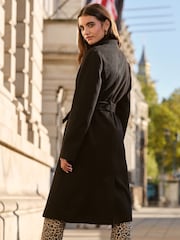 Friends Like These Black Funnel Wrap Coat - Image 4 of 5
